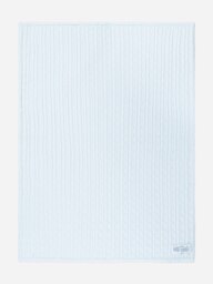 Rackhams Baby Boys Cotton Cable Knit Blanket in Blue (101cm) - Blue - 0 - 6 Mths - thumbnail 2