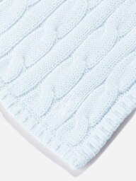 Rackhams Baby Boys Cotton Cable Knit Blanket in Blue (101cm) - Blue - 0 - 6 Mths - thumbnail 3