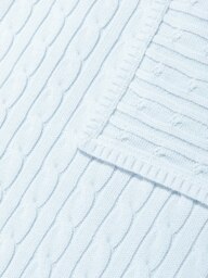 Rackhams Baby Boys Cotton Cable Knit Blanket in Blue (101cm) - Blue - 0 - 6 Mths - thumbnail 4