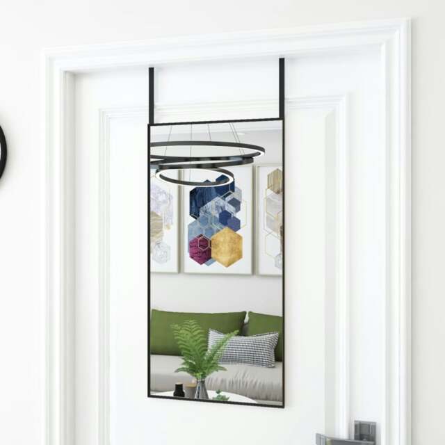 Rackhams Door Mirror Black 40x80 cm Glass and Aluminium