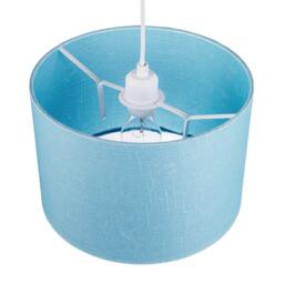 Rackhams Designer Ocean Current Blue Textured Linen Fabric Circular Lamp Shade - thumbnail 3