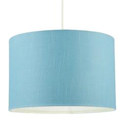 Rackhams Designer Ocean Current Blue Textured Linen Fabric Circular Lamp Shade - thumbnail 2