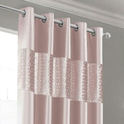 Rackhams Vera Faux Silk Crushed Velvet Ready Made Eyelet Curtains - 168cm x 228cm - Navy - thumbnail 2