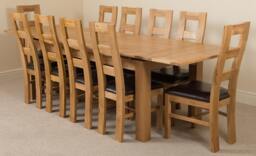 Rackhams Richmond Large Oak Extending Dining Table with Yale Oak Chairs - Natural Oak - 6 chairs - thumbnail 4