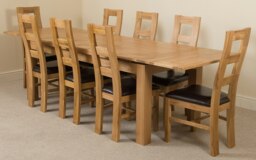 Rackhams Richmond Large Oak Extending Dining Table with Yale Oak Chairs - Natural Oak - 6 chairs - thumbnail 3