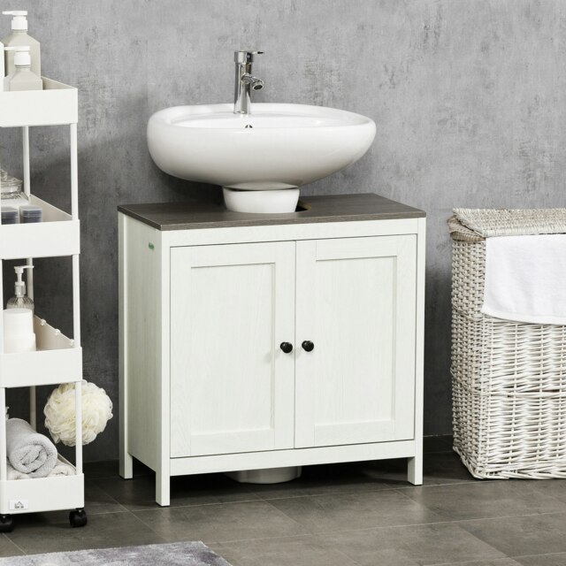 Rackhams Bathroom Sink Cabinet, Freestanding Under Sink Cabinet Adjustable Shelf - image 1