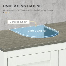 Rackhams Bathroom Sink Cabinet, Freestanding Under Sink Cabinet Adjustable Shelf - thumbnail 4