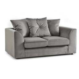 Rackhams Fernando Plush Velvet Fabric 2 Seater Sofa - Blue - thumbnail 4