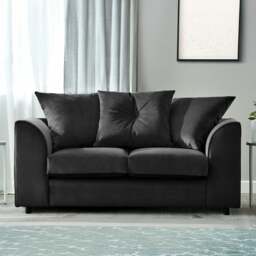 Rackhams Fernando Plush Velvet Fabric 2 Seater Sofa - Blue - thumbnail 3