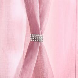 Rackhams Linen Look Voile Ring Top Curtain Pair - White - 145cm width x 229cm drop - thumbnail 4