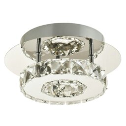 Rackhams Modern LED Ceiling Light with Chrome Plated Metal and Clear Crystal Glass Beads - thumbnail 4