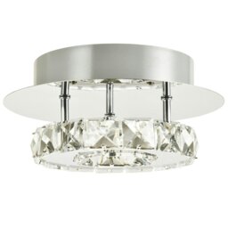 Rackhams Modern LED Ceiling Light with Chrome Plated Metal and Clear Crystal Glass Beads - thumbnail 3