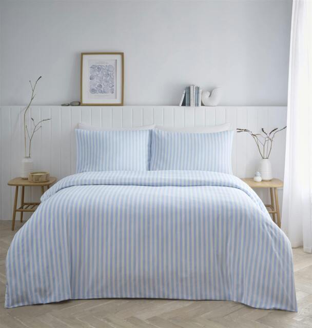 Rackhams Pencil Stripe Blue Duvet Cover Set - King - image 1