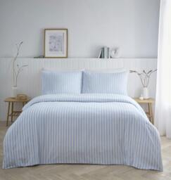Rackhams Pencil Stripe Blue Duvet Cover Set - King