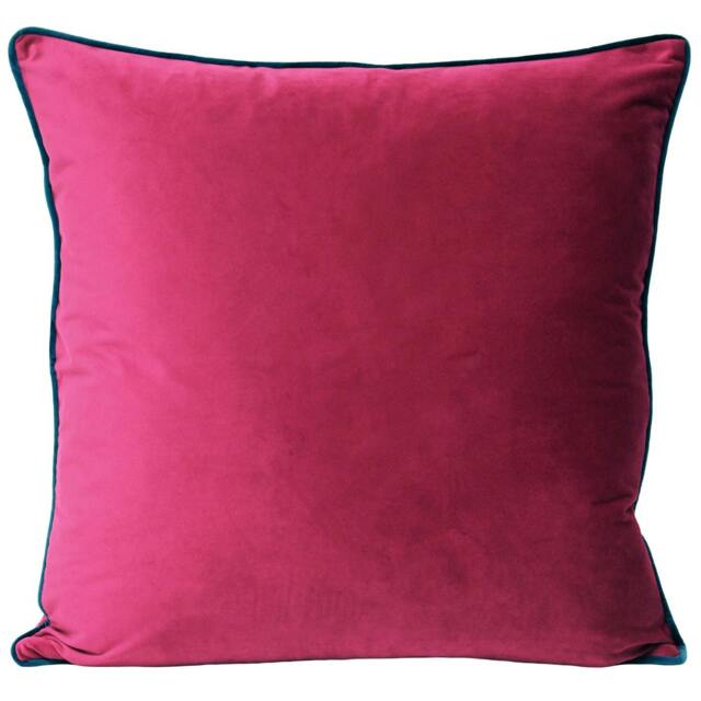Rackhams Meridian Cushion Cover - Raspberry/Teal - 55 x 55cm - Raspberry/Teal - 100% Polyester - image 1