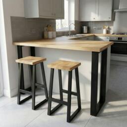 Rackhams Staved Oak Breakfast Bar Stool - thumbnail 3