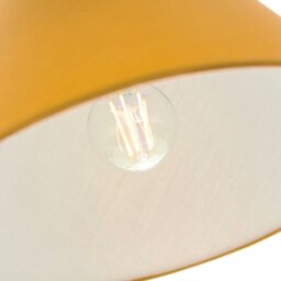 Rackhams Traditional 8 Inch Mustard Ochre Cotton Fabric Coolie Lamp Shade - thumbnail 3