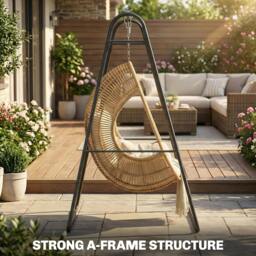 Rackhams Hammock Chair Stand Only, Hanging Chair Stand, 150 KG Load, Black - 132 L x 104 W x 183 H cm - Hammock Chair Stand - 1 - thumbnail 4