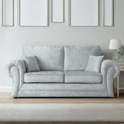 Rackhams Chelsea Crushed Velvet Full Back 2 Seater - Black and Silver - thumbnail 2