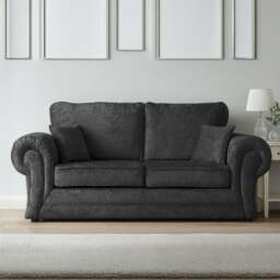 Rackhams Chelsea Crushed Velvet Full Back 2 Seater - Black and Silver - thumbnail 6
