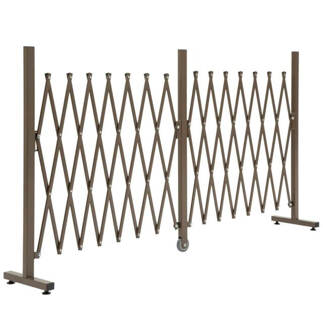 Rackhams Expanding Trellis Fence Freestanding Movable Fence Foldable Garden Screen Panel Aluminium, 405cm x 103.5cm, Dark Brown - Dark Brown - image 1