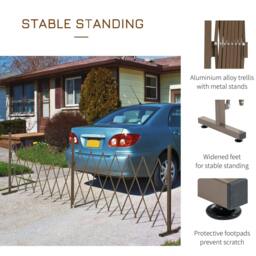 Rackhams Expanding Trellis Fence Freestanding Movable Fence Foldable Garden Screen Panel Aluminium, 405cm x 103.5cm, Dark Brown - Dark Brown - thumbnail 6
