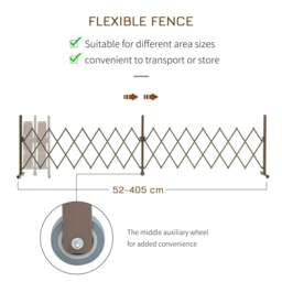 Rackhams Expanding Trellis Fence Freestanding Movable Fence Foldable Garden Screen Panel Aluminium, 405cm x 103.5cm, Dark Brown - Dark Brown - thumbnail 5