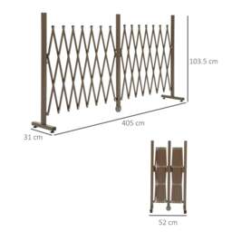 Rackhams Expanding Trellis Fence Freestanding Movable Fence Foldable Garden Screen Panel Aluminium, 405cm x 103.5cm, Dark Brown - Dark Brown - thumbnail 3