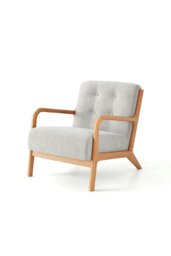 Rackhams Wooden Frame Upholstered Tufted Armchair - Grey - thumbnail 4