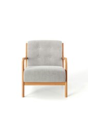Rackhams Wooden Frame Upholstered Tufted Armchair - Grey - thumbnail 3