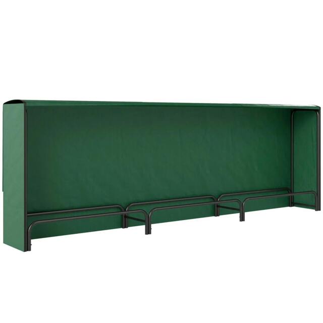 Rackhams Firewood Rack with Waterproof Cover, Heavy Duty Metal Log Store Indoors, Log Storage Holder for Outdoor Indoor Fireplace, 300 x 36 x 99 cm, Dark Green