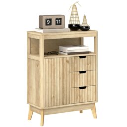 Rackhams Modern Sideboard Storage Cabinet for Living Room Dining Room Bedroom - Natural wood finish - thumbnail 2