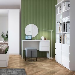 Rackhams Fribo Tall Narrow 3 Drawer Bookcase in White - Alpine White - Wood - 1 - thumbnail 3