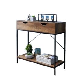 Rackhams Console Table with 2 Drawers and Wooden Shelf - thumbnail 2