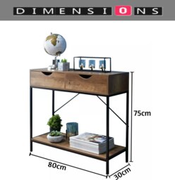Rackhams Console Table with 2 Drawers and Wooden Shelf - thumbnail 3