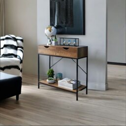 Rackhams Console Table with 2 Drawers and Wooden Shelf - thumbnail 1
