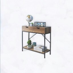 Rackhams Console Table with 2 Drawers and Wooden Shelf - thumbnail 5