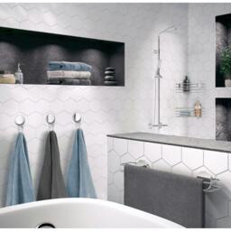 Rackhams Chromed Stainless Steel 50cm Towel Rail Self Adhesive Bathroom Wall Mounted - thumbnail 2