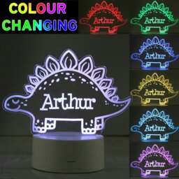 Rackhams Personalised Dinosaur LED Colour Changing Night Light