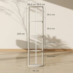 Rackhams RGB LED Floor Lamp with Shelves and Remote Control for Living Room - Oak - thumbnail 5