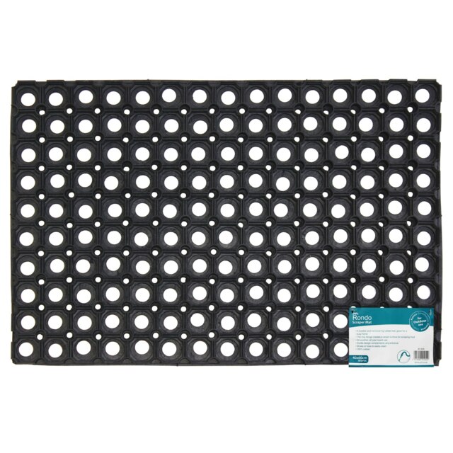 Rackhams Rondo Rubber Ring Heavy Duty Outdoor Entrance Doormat 40x60cm - 1 - Black - image 1