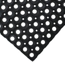 Rackhams Rondo Rubber Ring Heavy Duty Outdoor Entrance Doormat 40x60cm - 1 - Black - thumbnail 3