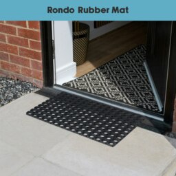 Rackhams Rondo Rubber Ring Heavy Duty Outdoor Entrance Doormat 40x60cm - 1 - Black - thumbnail 6