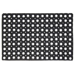 Rackhams Rondo Rubber Ring Heavy Duty Outdoor Entrance Doormat 40x60cm - 1 - Black - thumbnail 2