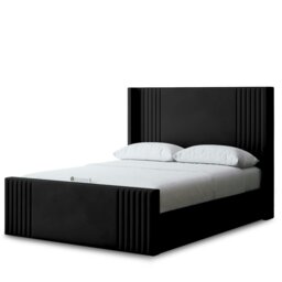 Rackhams Elara Divan Bed with Winged Panel Headboard - Black - Super King / 6ft - thumbnail 2