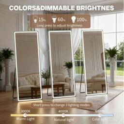 Rackhams Smart Full Length Dressing Mirror With LED Lights Floor Standing Or Wall Mounted - thumbnail 4