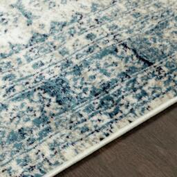 Rackhams Monte Carlo-Vintage Blue Grey White Traditional Boho Rug - 160 x 220 cm - thumbnail 3