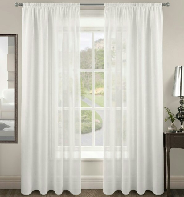 Rackhams Riva Slot Top Voile Panel - 150cm x 137cm - White - image 1