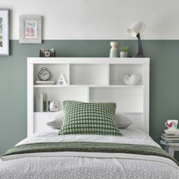 Rackhams Oscar White Wooden Bookcase Ottoman Storage Bed Single - Single - thumbnail 5