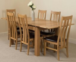 Rackhams Richmond Medium Oak Extendable Dining Table with Princeton Oak Chairs - Natural Oak - 8 chairs - thumbnail 3